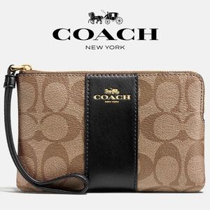 Coach Zip Wristlet in Signature Canvas